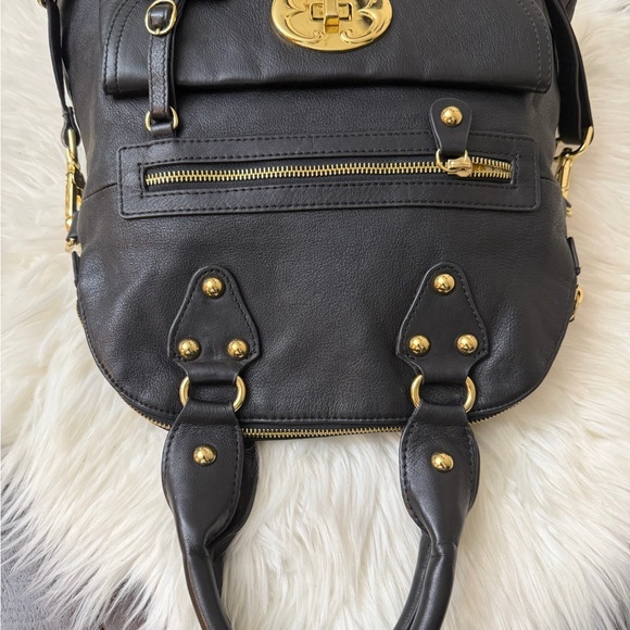Emma Fox Black Shoulder /Crossbody Bag with Gold Details - Picture 2 of 13